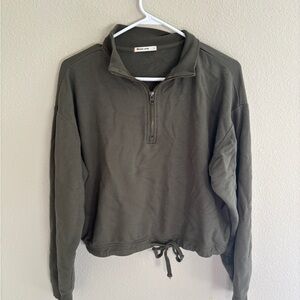 Marine Layer Rory 1/4 zip sweatshirt olive green